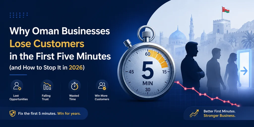 Oman business owner responding to customer WhatsApp enquiries using customer engagement automation