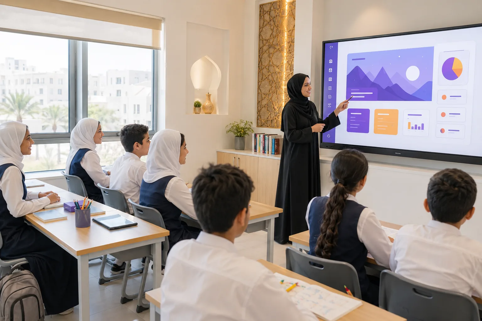 SMART Board education software in an Omani classroom