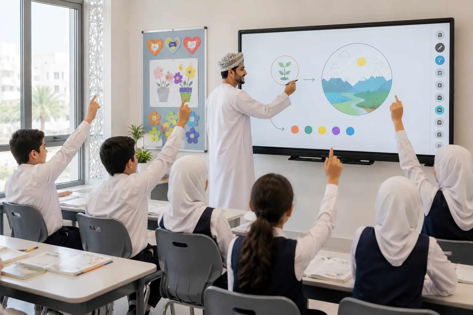 SMART Board GX Series interactive display in an Oman school classroom