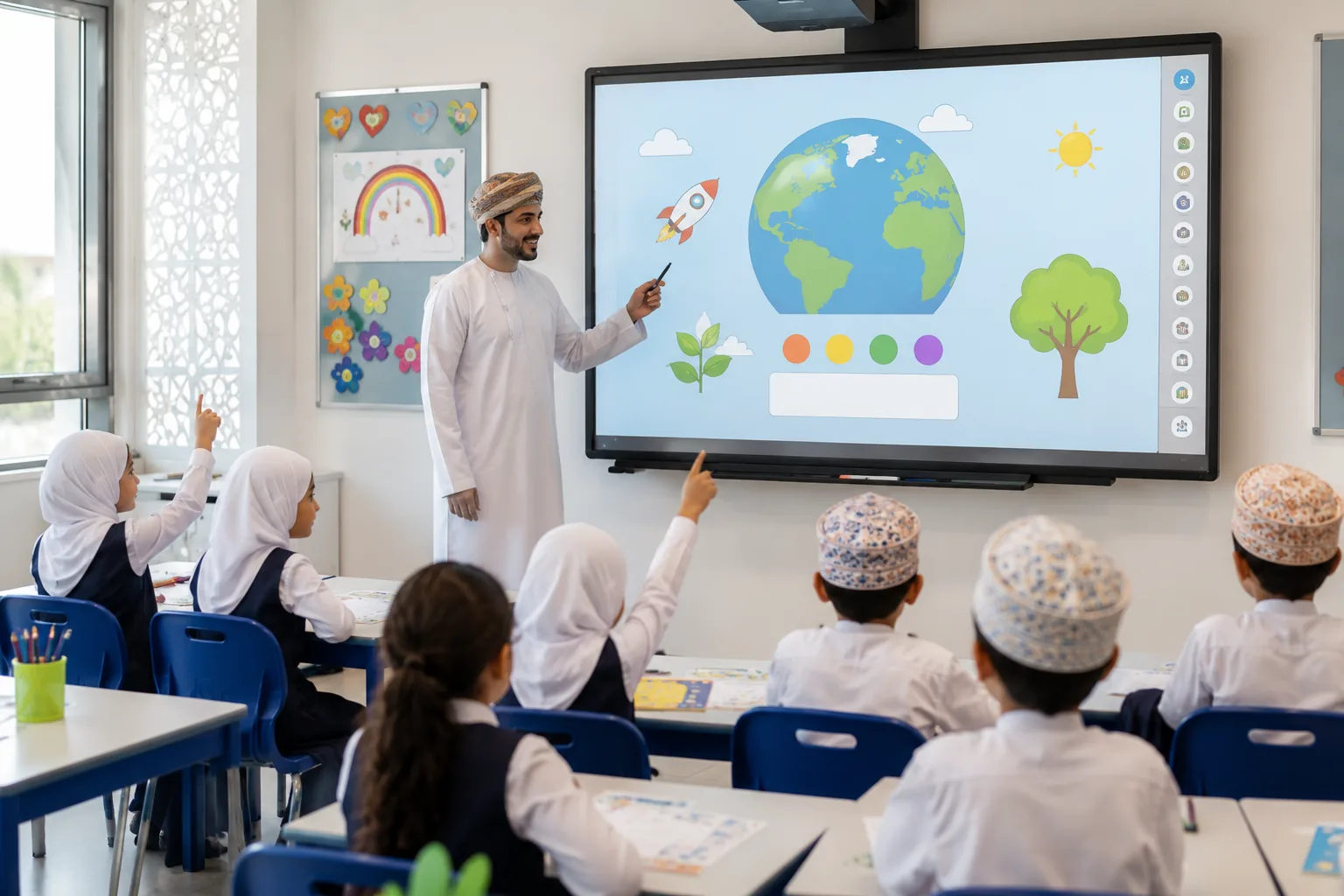 SMART Board MX Series interactive display in an Omani classroom