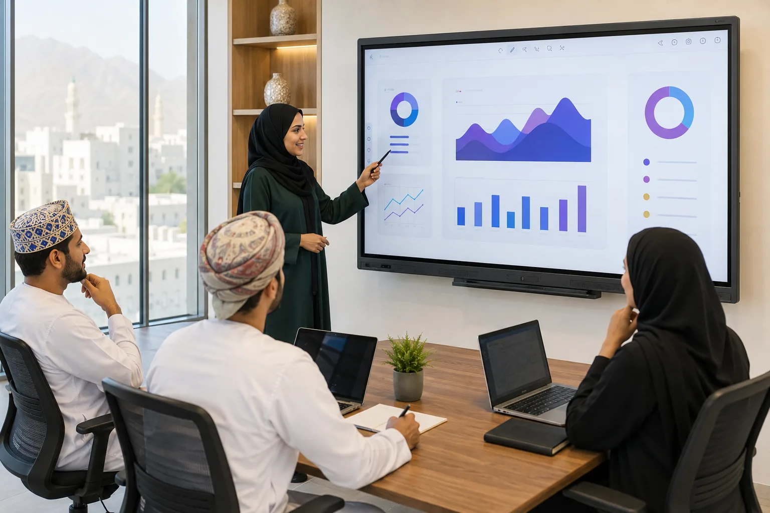 SMART Board MX Pro interactive display in an Oman meeting room