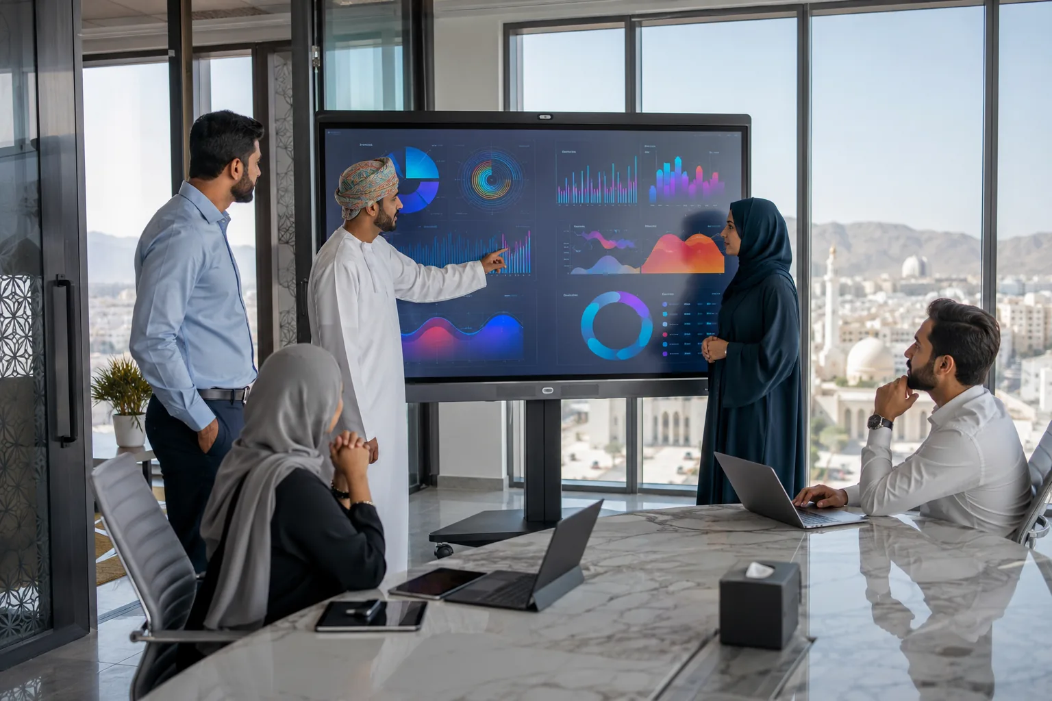 SMART Board QX Pro interactive display in a Muscat boardroom